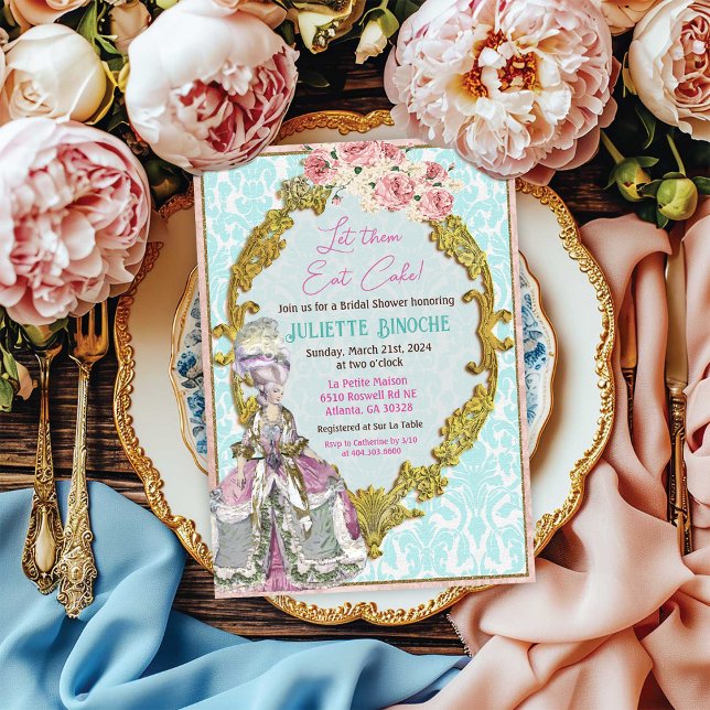 Invitation Qu'ils mangent du gâteau Marie Antoinette Enterrem (Créateur téléchargé)