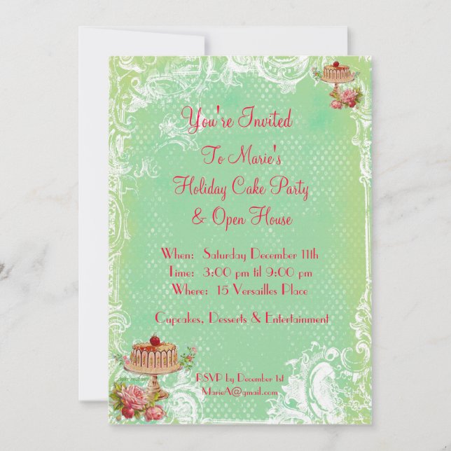 Invitation Qu'ils mangent la fête du gâteau (Devant)