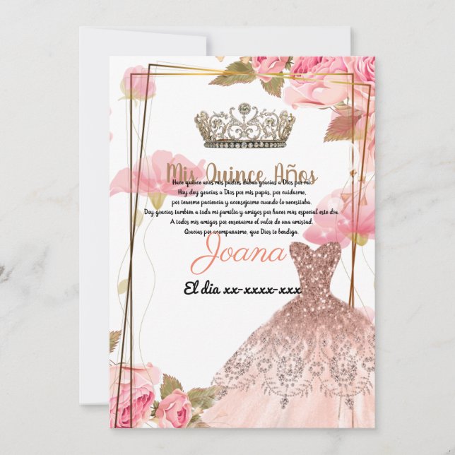 Invitation Quince años  (Devant)