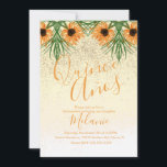 Invitation Quiñce Faux Parties scintillant Tournesol Invitati<br><div class="desc">Sweet sixteen de Québec Invitations tournesol avec Faux Motif Parties scintillant</div>