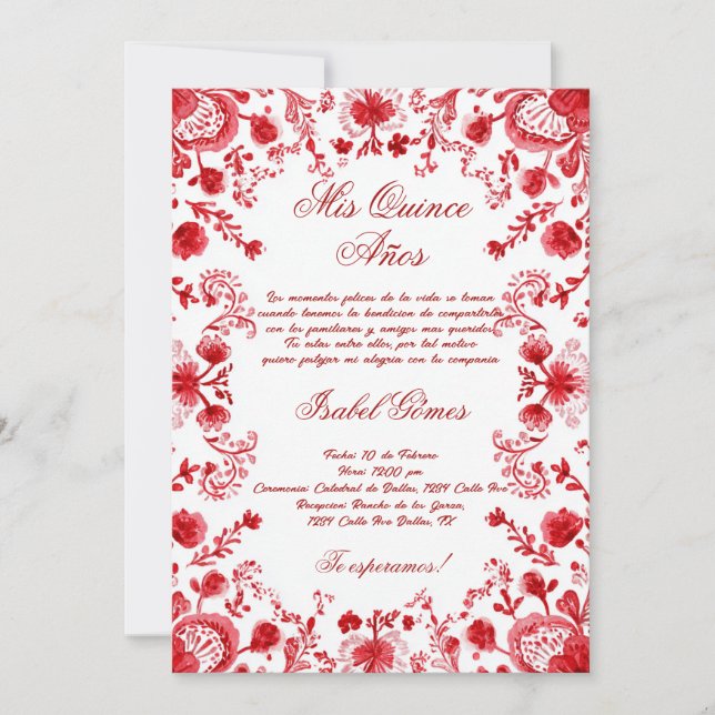 Invitation Quinceañera (Devant)