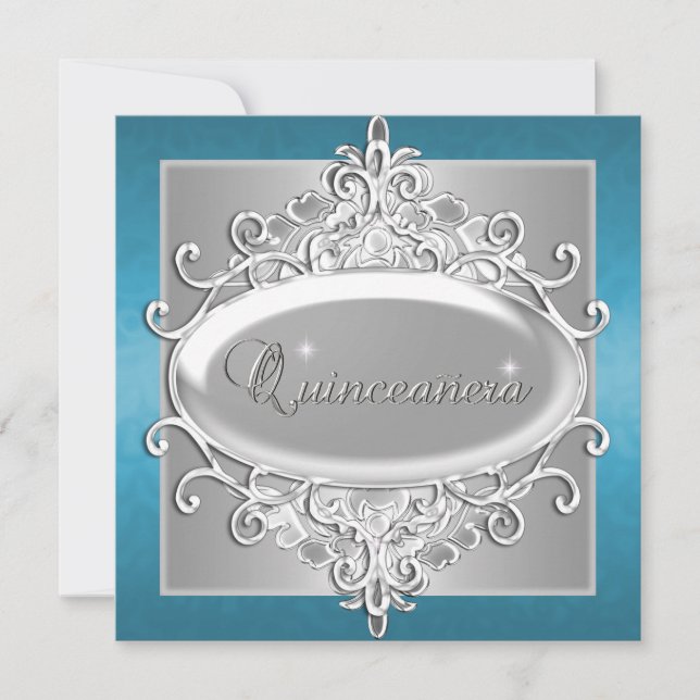 Invitation Quinceanera 15 Anniversaire fête Parties scintilla (Devant)