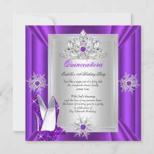 Invitation Quinceanera 15 Anniversaire fête Purple Talons