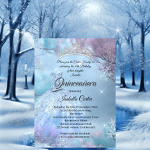 Quinceañera 15 ans Cendrillon Bleu violet rose