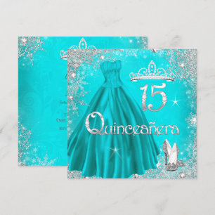 Invitation Quinceanera 15 ans Fêtes Flocons de Neige Argent A