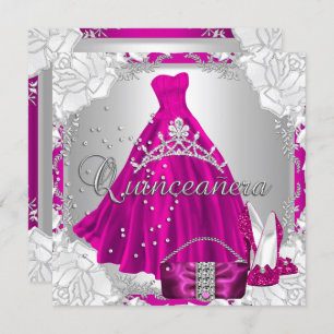 Invitation Quinceanera 15e 15 Anniversaire Robe Rose Chaussur