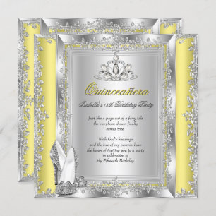 Invitation Quinceanera 15e anniversaire Chaussures d'argent j