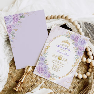 Invitation Quinceañera 15e anniversaire de la Plaine Florale 