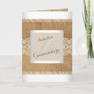 Invitation Quinceanera 15e anniversaire fête dentelle beige B