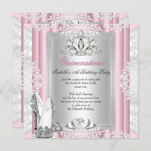 Invitation Quinceanera 15e anniversaire fête Lumière Chaussur