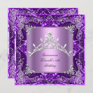 Invitation Quinceanera 15e anniversaire fête Purple Lilac