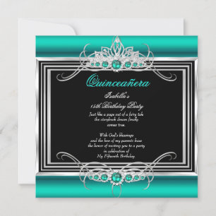 Invitation Quinceanera 15e Anniversaire Jade Vert Émeraude 2