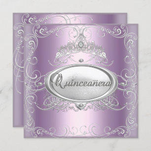 Invitation Quinceanera 15e anniversaire Lilac rose Silver Sta