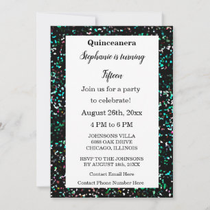 Invitation Quinceanera 15e anniversaire Parties scintillant B