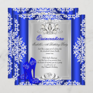 Invitation Quinceanera 15e anniversaire Royal Blue Chaussures