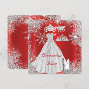 Invitation Quinceanera 15e Fête d'anniversaire Rouge Regal