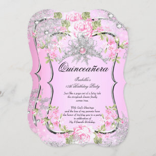 Invitation Quinceanera 15e hiver Wonderland Sweet Pink