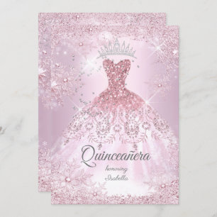 Invitation Quinceanera 15e robe d'hiver de Flèche de neige ro