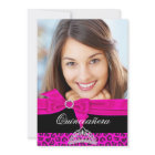 Quinceanera 15e Rose Chaud Léopard Noir Photo
