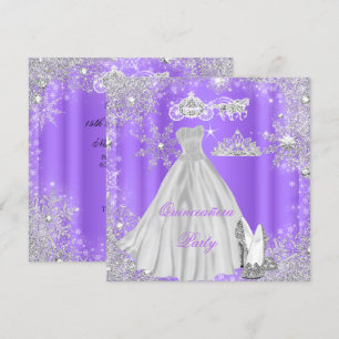 Invitation Quinceanera 15ème Cinderella Purple Anniversaire