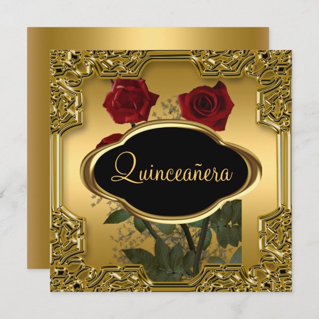 Invitation Quinceanera Anniversaire (Devant / Derrière)