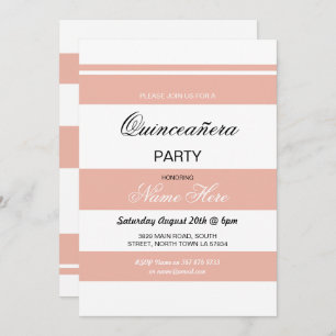 Invitation Quinceanera Anniversaire Fête de la Grève Corail I
