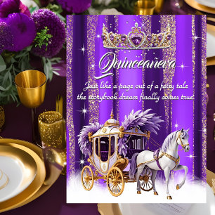Invitation Quinceanera Anniversaire Purple Gold Silver Carrie