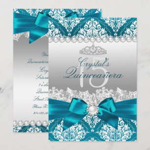 Invitation Quinceanera Arc-en-ciel de perle de Dam