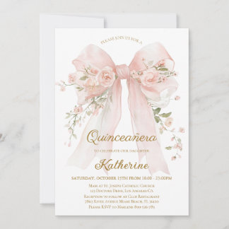 Invitation Quinceañera Arc Floral 15e Anniversaire