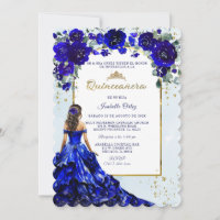 Quinceañera Azul Real y Oro