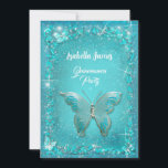 Invitation Quinceañera bleu 15e anniversaire bleu turquoise P<br><div class="desc">Vous cherchez un produit d'invitation étonnant pour votre 15e anniversaire de fête de fille? Ne cherchez pas plus loin que ce design qui contient Quinceañera bleu 15ème anniversaire papillon turquoise. Ce produit est composé de beaux papillons, de bijoux élégants à roulettes et d'une police élégante. Ce produit est parfait pour...</div>