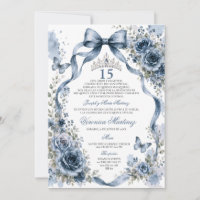 Quinceañera Bleu Marine 15 Ans Diadème Princesse