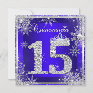 Invitation Quinceanera Bleu Royal 15e Élégant Anniversaire Él