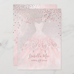 Invitation Quinceanera Blush Gown+Confetti Iridescendance Arr