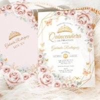 Quinceanera Blush Pink Gold Floral