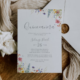 Invitation Quinceañera Botanique de Prairie Rustique