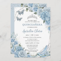 Quinceañera Cendrillon Princesse Bleu Floral