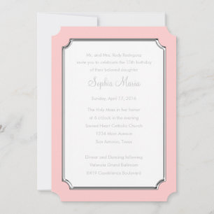 Invitation Quinceanera changer rose en n'importe quelle coule