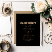 Quinceañera Classique Minimaliste Or Noir