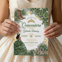 Quinceañera Country Western Roses Vert Émeraude