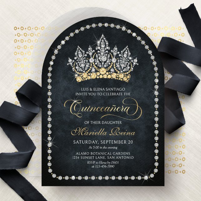 Invitation Quinceañera Couronne Diamant Tiara (Créateur téléchargé)