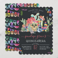 Invitation Quinceañera Crâne de Sucre Jour des Mor