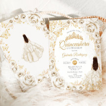 Quinceanera Crème Or Floral