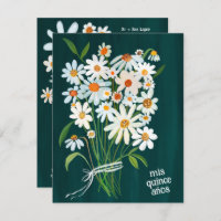 Quinceañera Cute Daisy Bouquet peint à la main sur