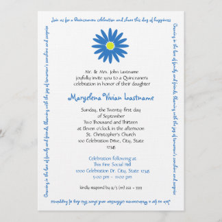 Invitation Quinceanera Délicieux Message de la marguerite Tex