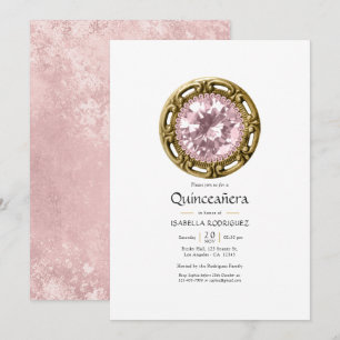 Invitation Quinceañera Diamant Rose