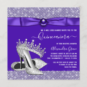 Invitation Quinceanera Diamond Tiara Princess