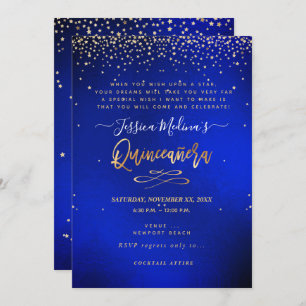 Invitation Quinceañera, Écrit dans l'étoile, Velvet bleu