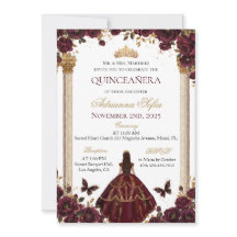 Quinceañera Emerald Gold Burgundy Princesse Rose