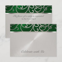 Quinceanera Émeraude Vert Argent Filigrane Spirale